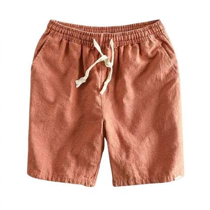 Pantalones cortos de mezcla de lino con cordón para hombre-Shorts for men-Casaluzia