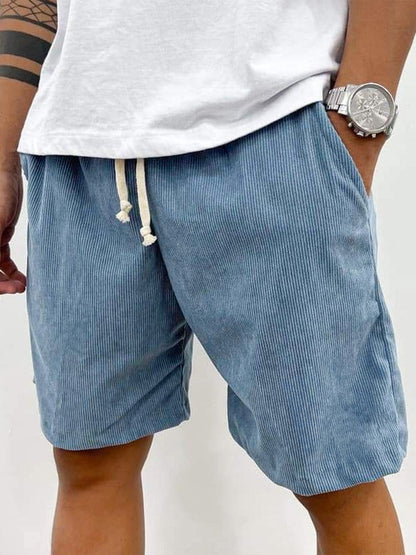 Pantalones cortos de pana con cordón para hombre-Shorts for men-Casaluzia
