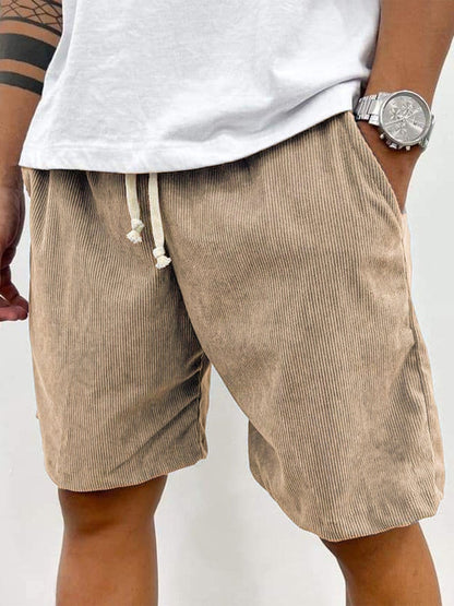 Pantalones cortos de pana con cordón para hombre-Shorts for men-Casaluzia