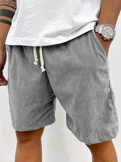 Pantalones cortos de pana con cordón para hombre-Shorts for men-Casaluzia