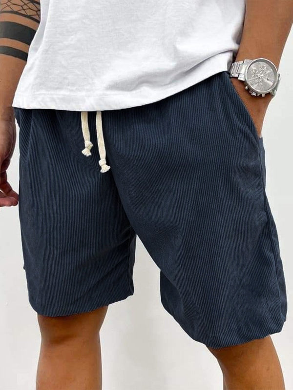 Pantalones cortos de pana con cordón para hombre-Shorts for men-Casaluzia