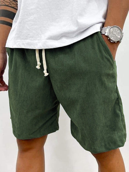 Pantalones cortos de pana con cordón para hombre-Shorts for men-Casaluzia