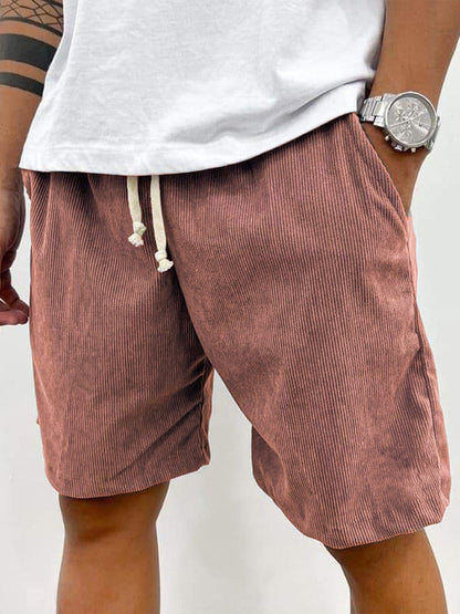 Pantalones cortos de pana con cordón para hombre-Shorts for men-Casaluzia