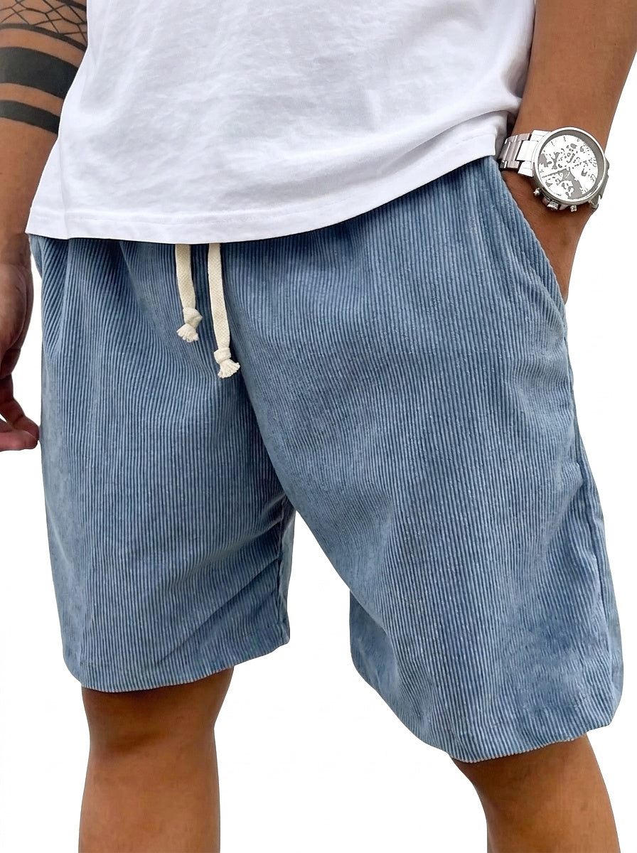 Pantalones cortos de pana con cordón para hombre-Shorts for men-Casaluzia