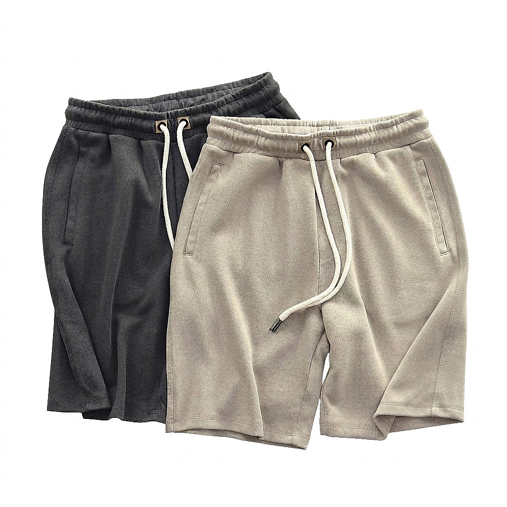 Pantalones cortos de punto con cordón y cintura elástica para hombre-Shorts for men-Casaluzia