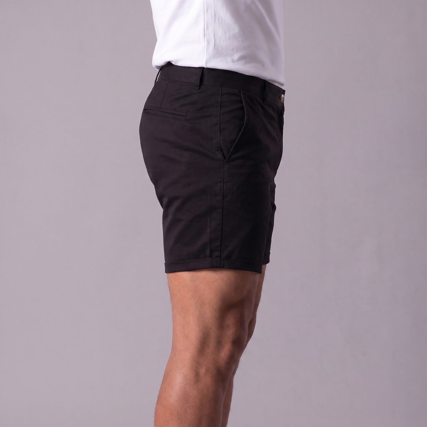 Pantalones cortos tipo chino para hombre con dobladillo-Shorts for men-Casaluzia