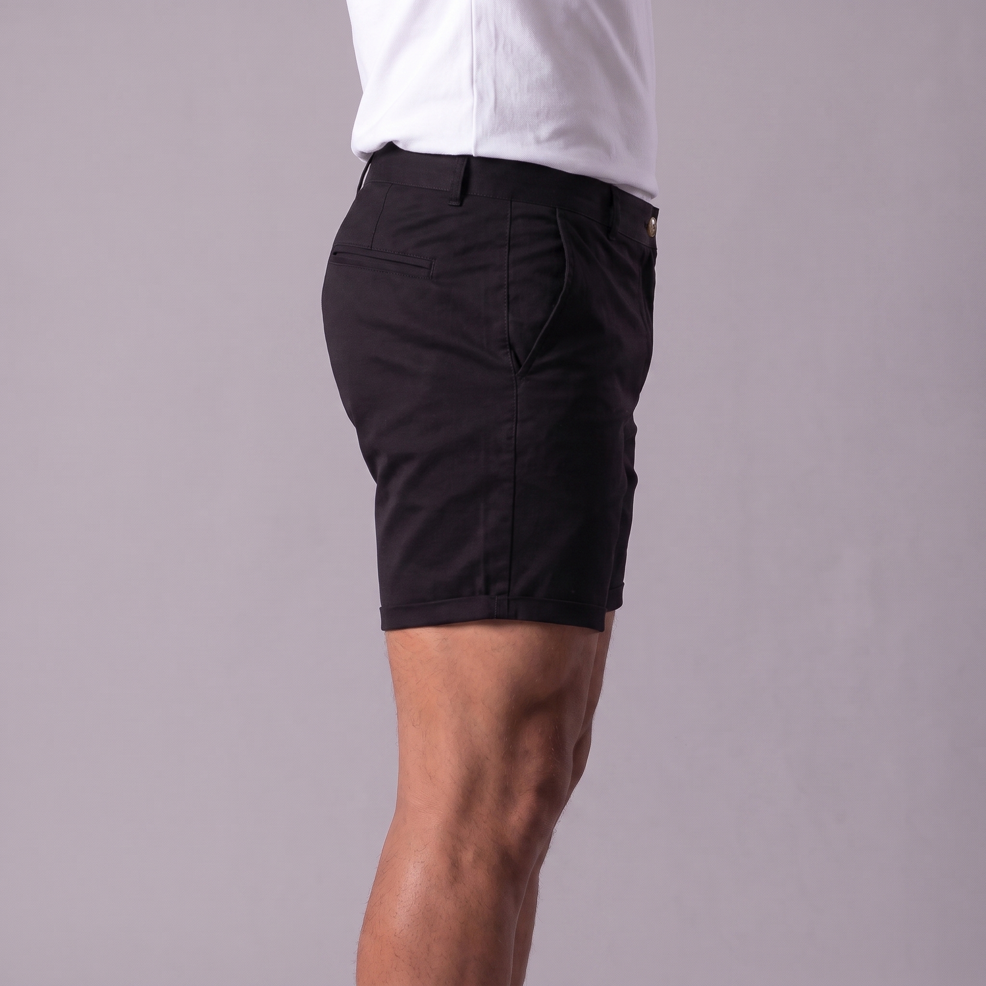 Pantalones cortos tipo chino para hombre con dobladillo-Shorts for men-Casaluzia