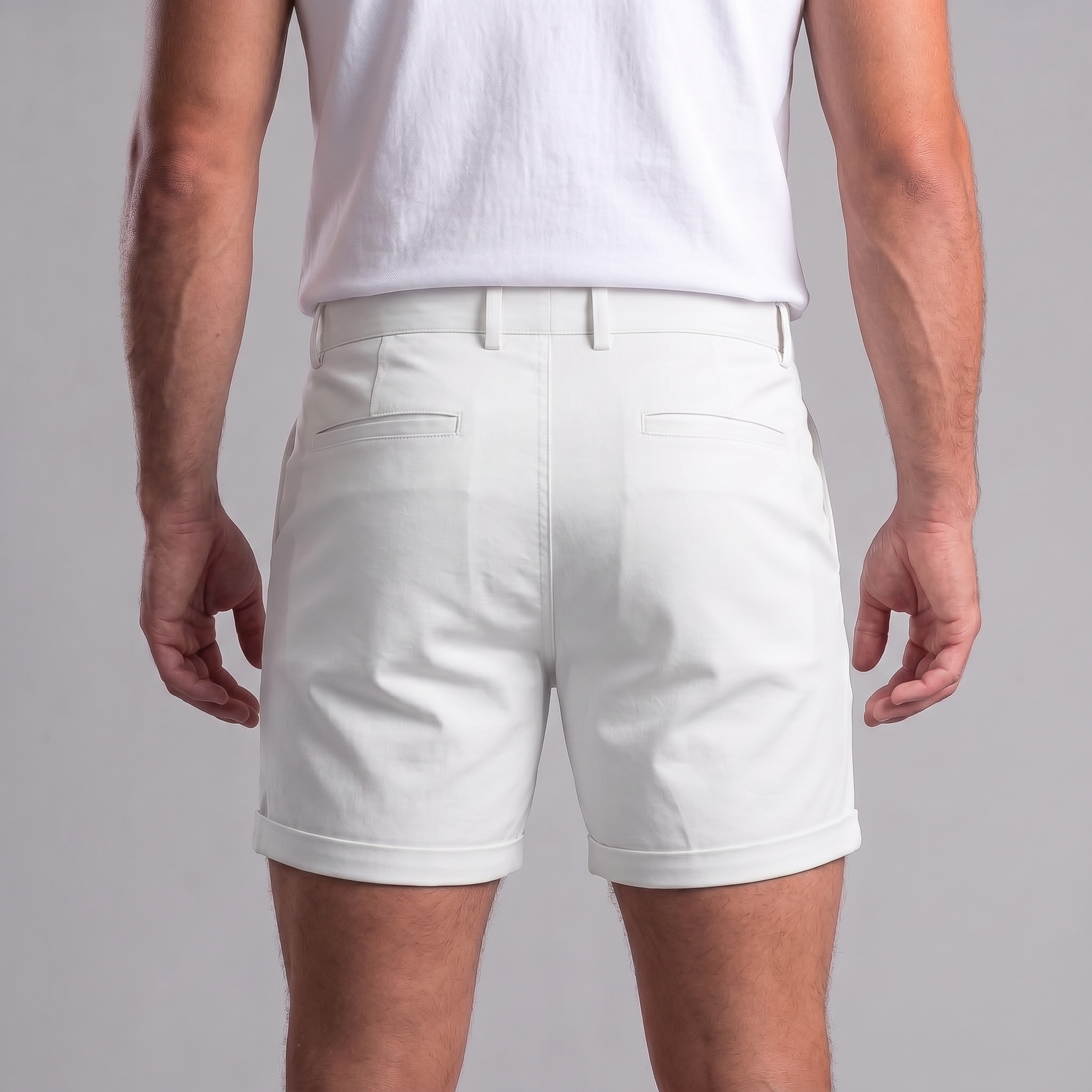 Pantalones cortos tipo chino para hombre con dobladillo-Shorts for men-Casaluzia