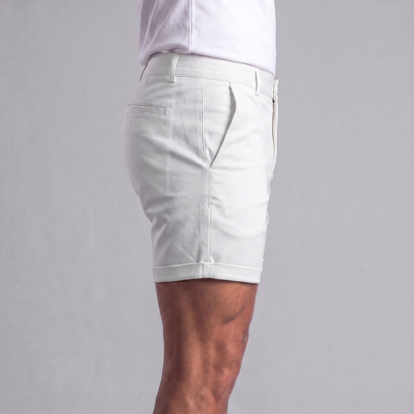 Pantalones cortos tipo chino para hombre con dobladillo-Shorts for men-Casaluzia