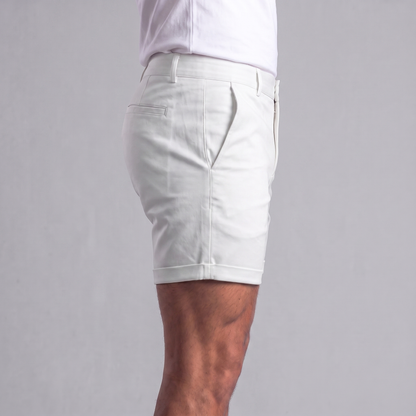 Pantalones cortos tipo chino para hombre con dobladillo-Shorts for men-Casaluzia