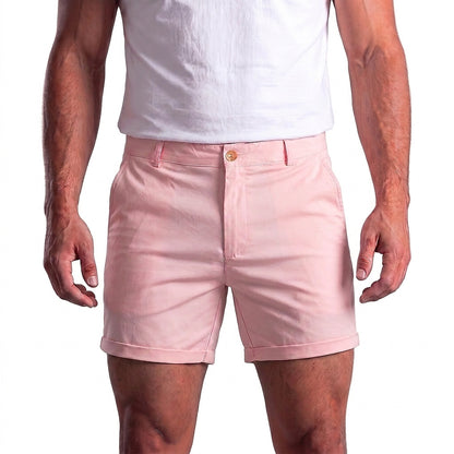Pantalones cortos tipo chino para hombre con dobladillo-Shorts for men-Casaluzia