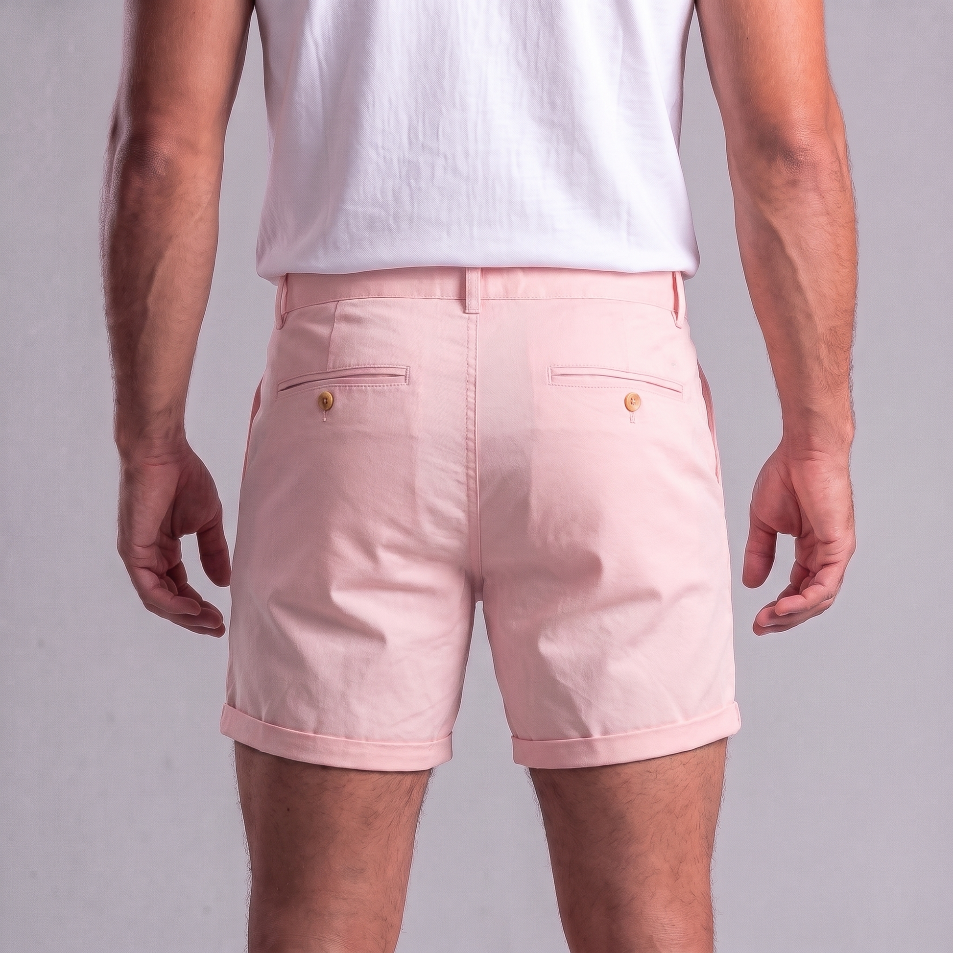 Pantalones cortos tipo chino para hombre con dobladillo-Shorts for men-Casaluzia