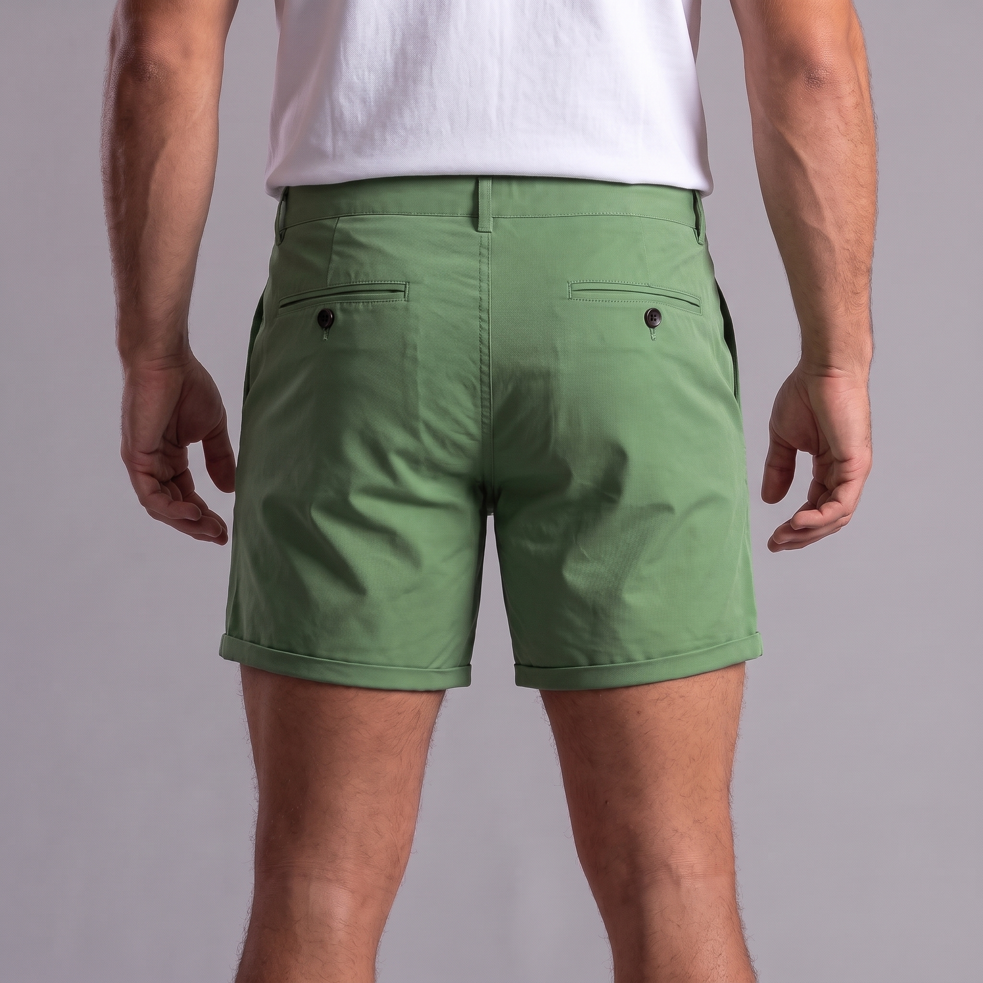 Pantalones cortos tipo chino para hombre con dobladillo-Shorts for men-Casaluzia