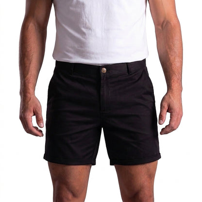 Pantalones cortos tipo chino para hombre con dobladillo-Shorts for men-Casaluzia