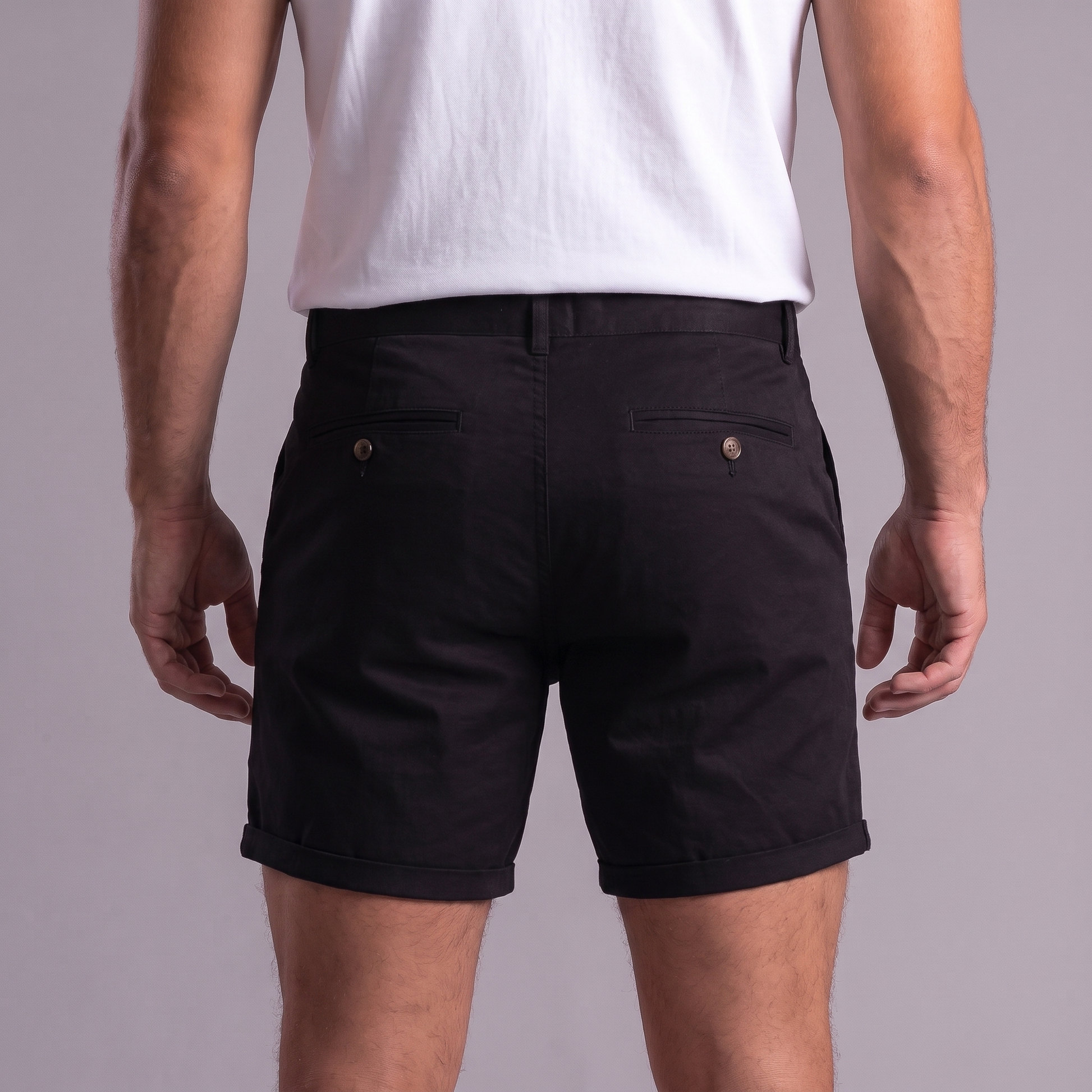 Pantalones cortos tipo chino para hombre con dobladillo-Shorts for men-Casaluzia