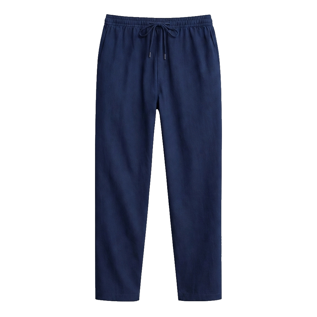 Pantalones de cáñamo de pierna recta con cordón para hombre-Pants for Men-Casaluzia