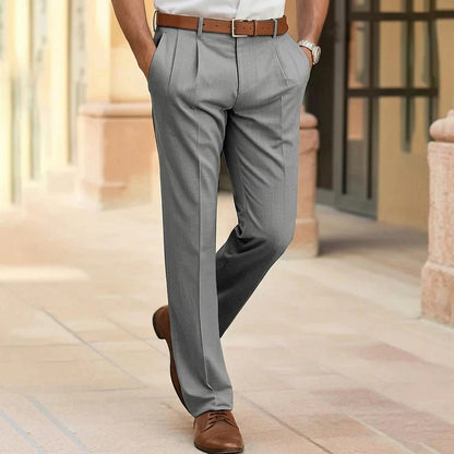 Pantalones de corte recto con pinzas para hombre-Pants for Men-Casaluzia