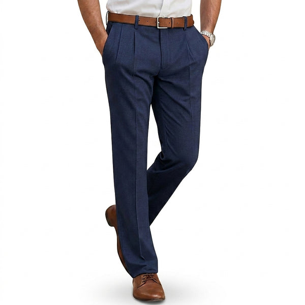 Pantalones de corte recto con pinzas para hombre-Pants for Men-Casaluzia