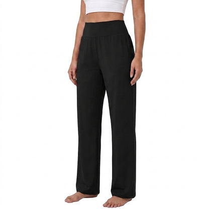 Pantalones de descanso de pierna ancha y talle alto para mujer-Pants for woman-Casaluzia