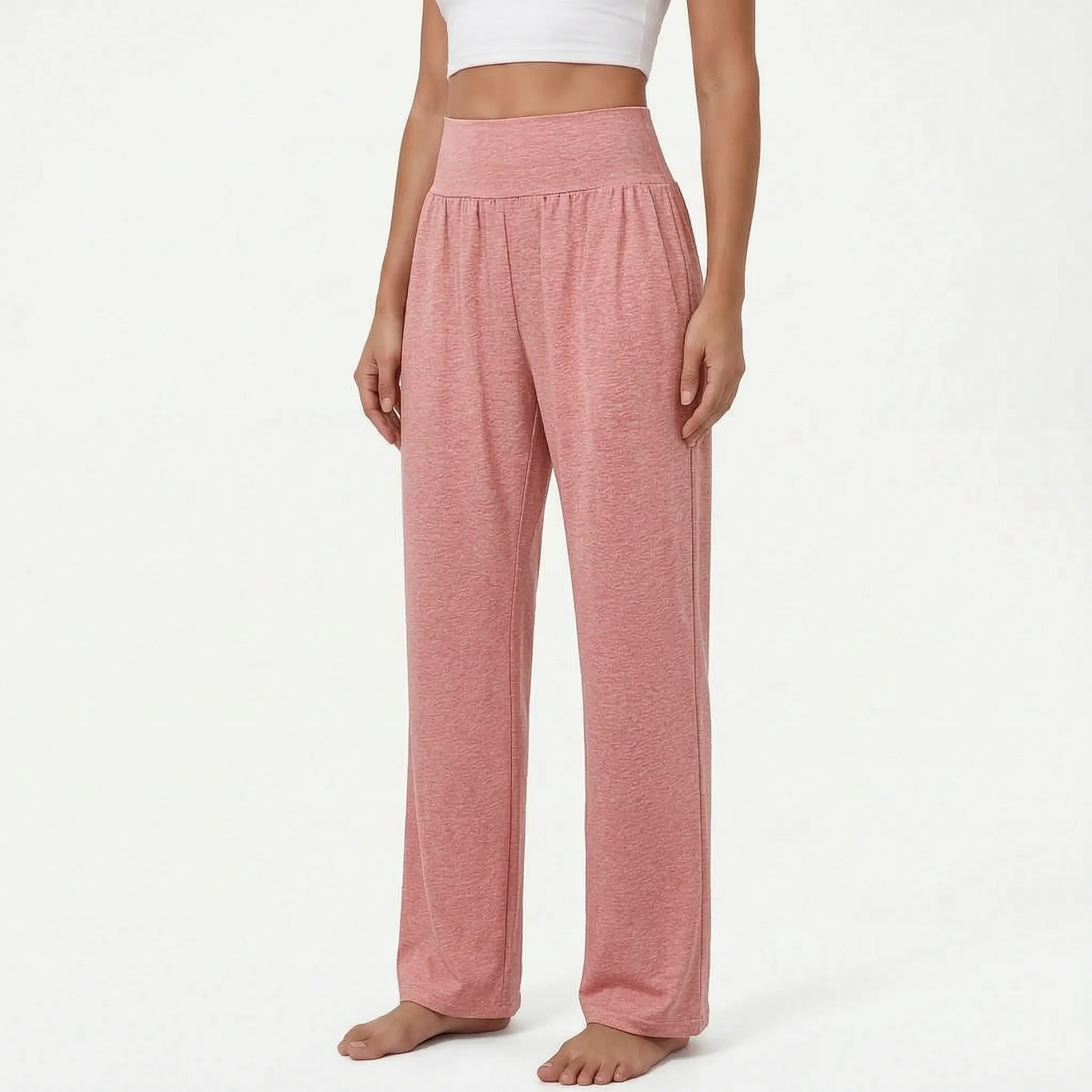 Pantalones de descanso de pierna ancha y talle alto para mujer-Pants for woman-Casaluzia