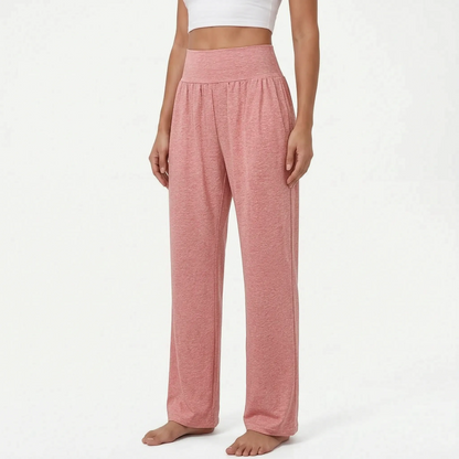 Pantalones de descanso de pierna ancha y talle alto para mujer-Pants for woman-Casaluzia
