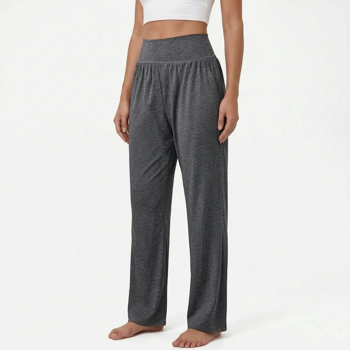 Pantalones de descanso de pierna ancha y talle alto para mujer-Pants for woman-Casaluzia
