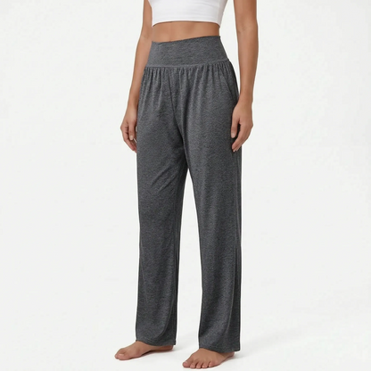 Pantalones de descanso de pierna ancha y talle alto para mujer-Pants for woman-Casaluzia