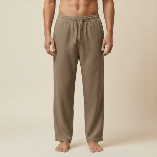 Pantalones de hombre de pierna recta con cintura con cordón-Pants for men-Casaluzia