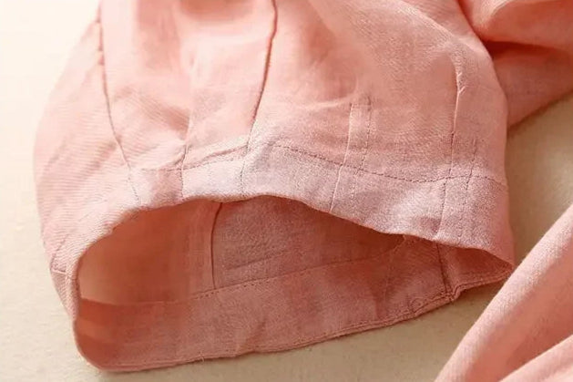 Pantalones de lino de pierna ancha para mujer con cordón-Pants for Women-Casaluzia
