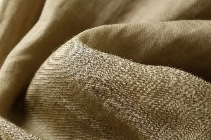 Pantalones de lino de pierna ancha para mujer con cordón-Pants for Women-Casaluzia