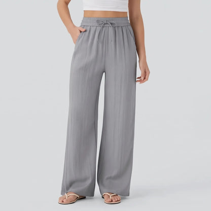 Pantalones de pierna ancha con cordón para mujer-Pants for woman-Casaluzia