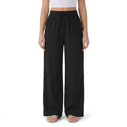 Pantalones de pierna ancha con cordón para mujer-Pants for woman-Casaluzia