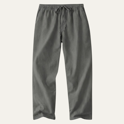 Pantalones de pierna ancha de mezcla de lino para hombre-Pants for Men-Casaluzia