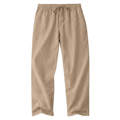 Pantalones de pierna ancha de mezcla de lino para hombre-Pants for Men-Casaluzia