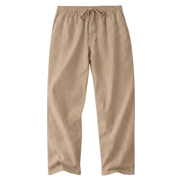 Pantalones de pierna ancha de mezcla de lino para hombre