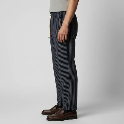 Pantalones de rayas para hombre con cintura de cordón-Pants for men-Casaluzia