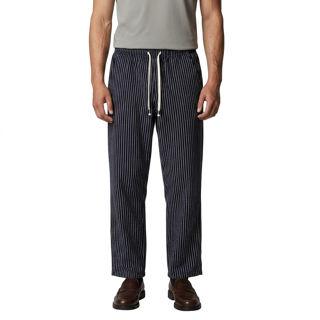 Pantalones de rayas para hombre con cintura de cordón-Pants for men-Casaluzia