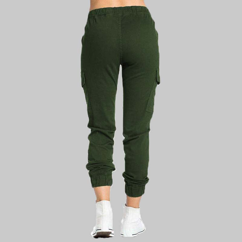 Pantalones Jogger Cargo para Mujer con Cintura con Cordón-Pants for Women-Casaluzia