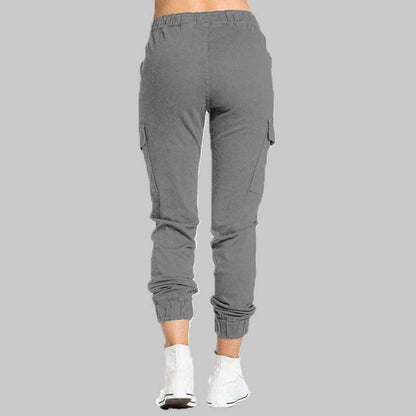 Pantalones Jogger Cargo para Mujer con Cintura con Cordón-Pants for Women-Casaluzia