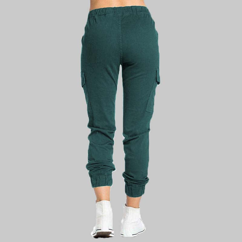 Pantalones Jogger Cargo para Mujer con Cintura con Cordón-Pants for Women-Casaluzia