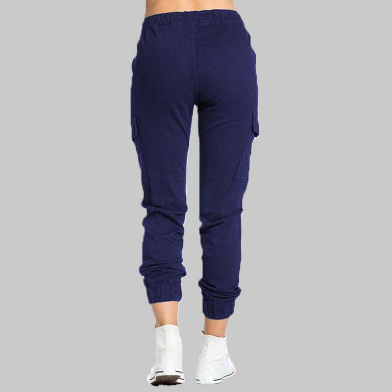 Pantalones Jogger Cargo para Mujer con Cintura con Cordón-Pants for Women-Casaluzia