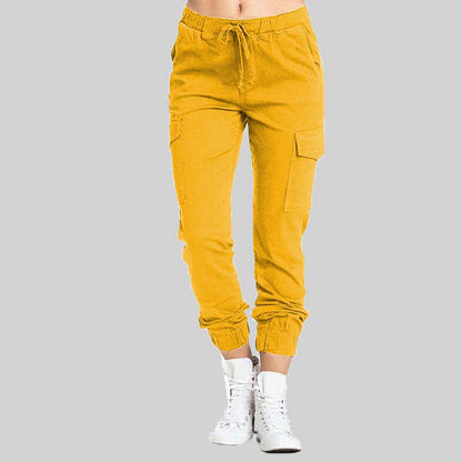 Pantalones Jogger Cargo para Mujer con Cintura con Cordón-Pants for Women-Casaluzia