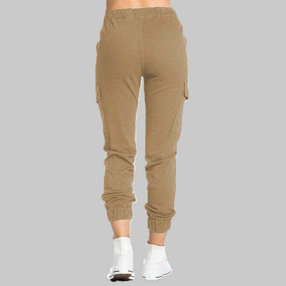 Pantalones Jogger Cargo para Mujer con Cintura con Cordón-Pants for Women-Casaluzia
