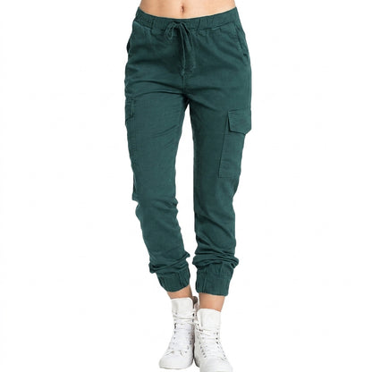 Pantalones Jogger Cargo para Mujer con Cintura con Cordón-Pants for Women-Casaluzia