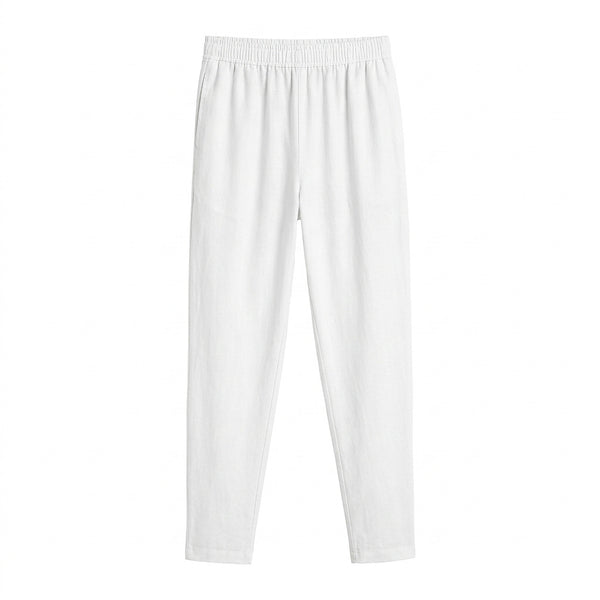 Pantalones plisados de hombre con cintura elástica y pierna recta