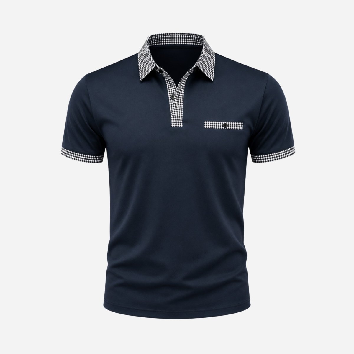 Polo de manga corta para hombre con ribete estampado-Shirts for men-Casaluzia