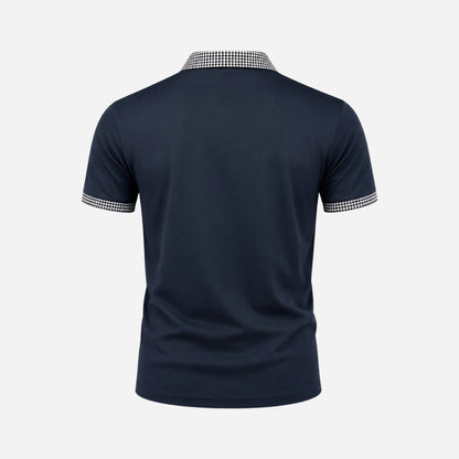 Polo de manga corta para hombre con ribete estampado-Shirts for men-Casaluzia
