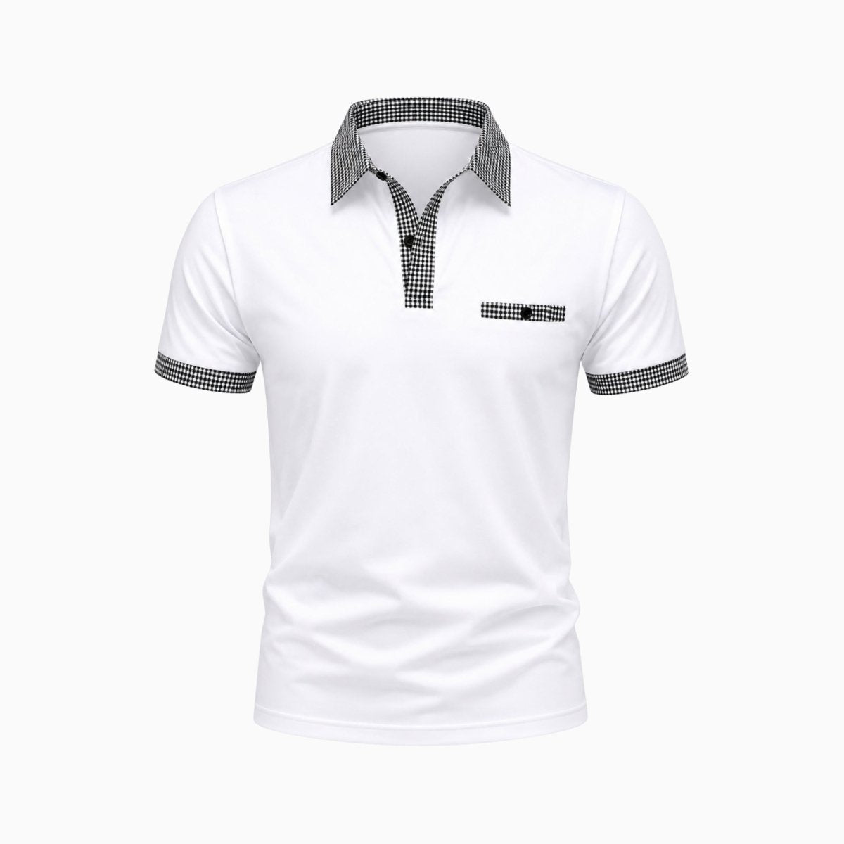 Polo de manga corta para hombre con ribete estampado-Shirts for men-Casaluzia