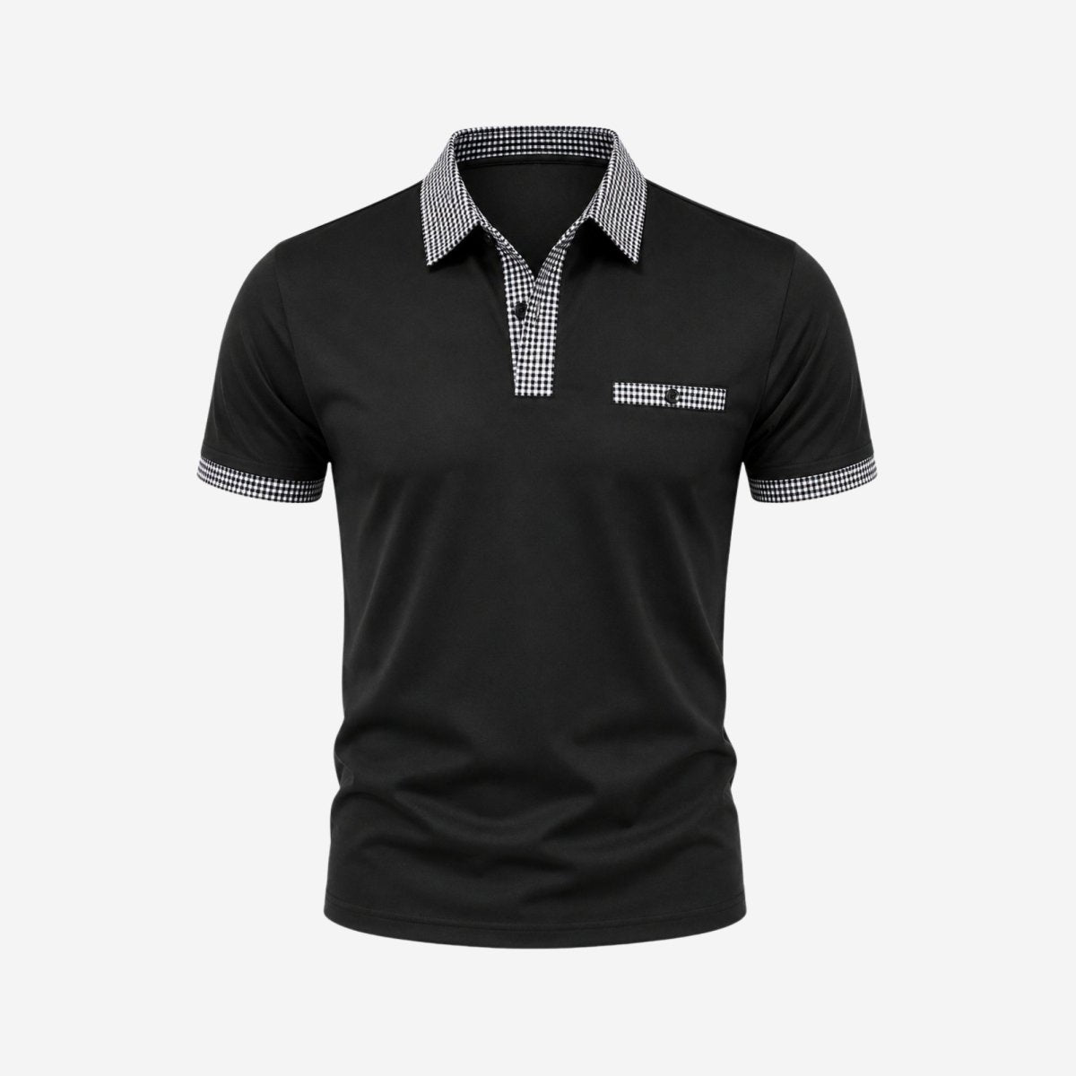 Polo de manga corta para hombre con ribete estampado-Shirts for men-Casaluzia
