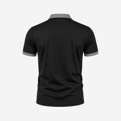 Polo de manga corta para hombre con ribete estampado-Shirts for men-Casaluzia